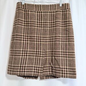 Timeless Classic Ann Taylor Brown Plaid A Line Skirt Size 12